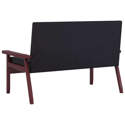 Sofa 2-Sitzer Schwarz Kunstleder