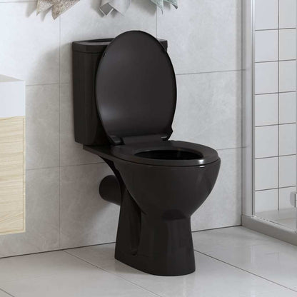 Toilettensitz mit Absenkautomatik und Quick-Release Schwarz
