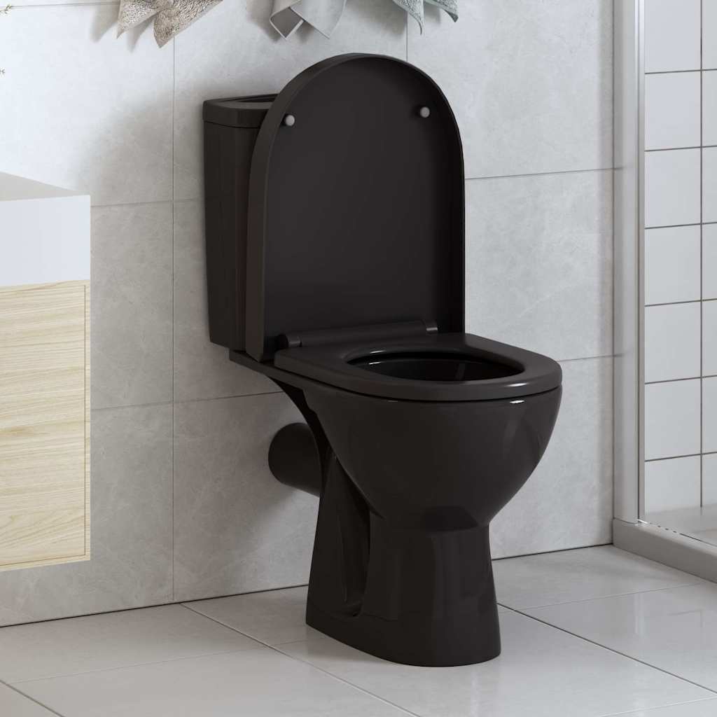 Toilettensitz mit Absenkautomatik und Quick-Release Schwarz