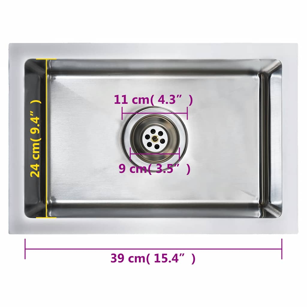 Handgefertigte Küchenspüle Edelstahl