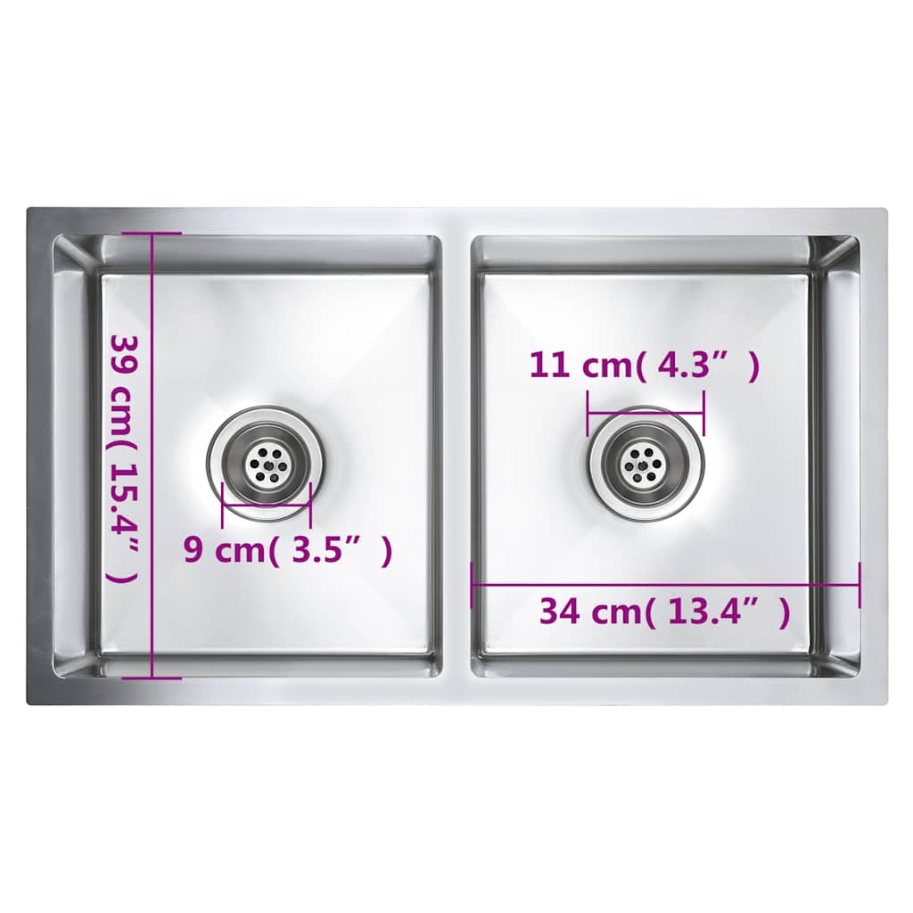 Handgefertigte Küchenspüle Edelstahl