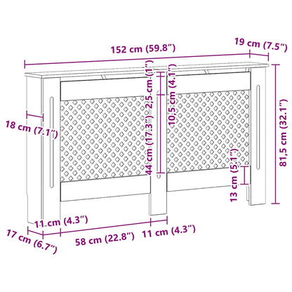 Heizkörperabdeckung Weiß 152x19x81,5 cm MDF