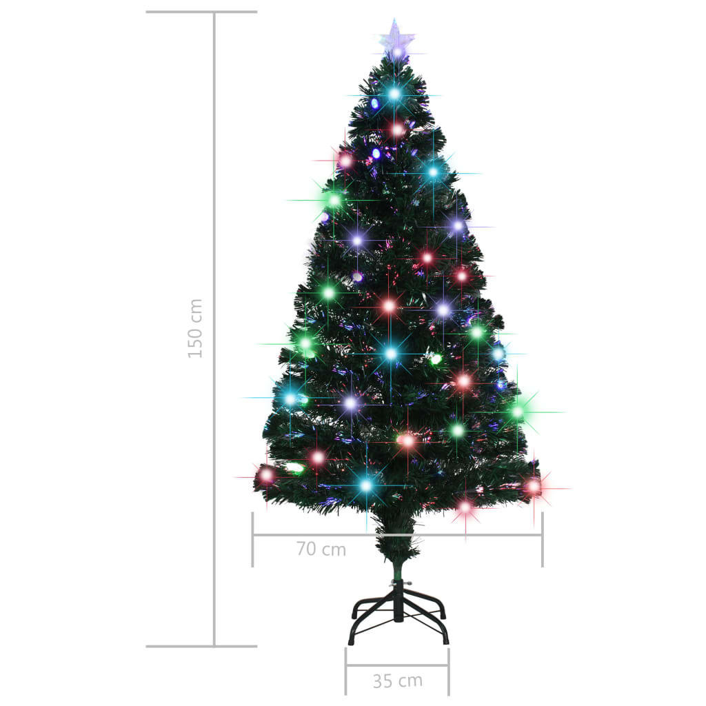 Vorbeleuchteter Weihnachtsbaum mit Ständer und LED 150 cm Glasfaser