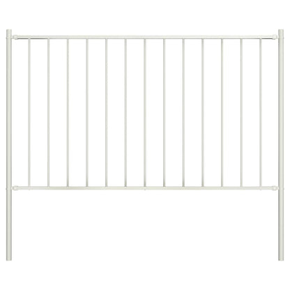 Zaunelement Woerden mit Pfosten Stahl 1,7 x 1 m Weiß