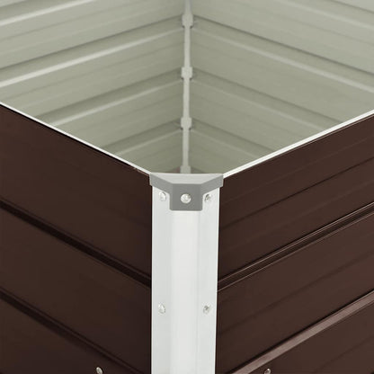 Hochbeet Braun 100 x 100 x 77 cm Verzinkter Stahl