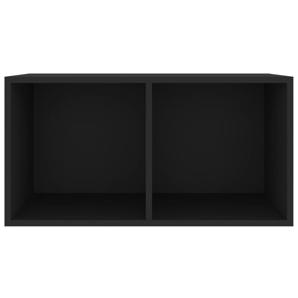 Schallplatten-Aufbewahrungsbox Schwarz 71x34x36cm Holzwerkstoff