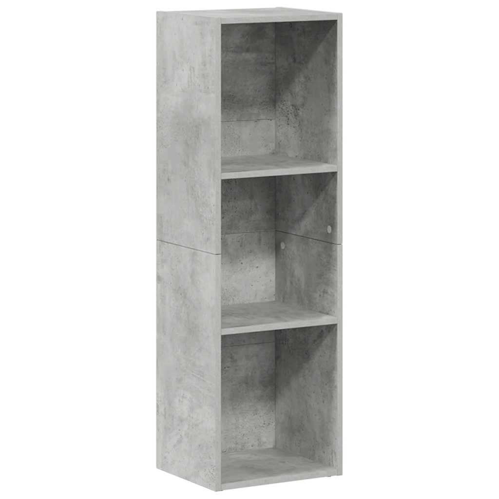 Bücherregal/TV-Schrank Betongrau 36x30x114 cm Holzwerkstoff