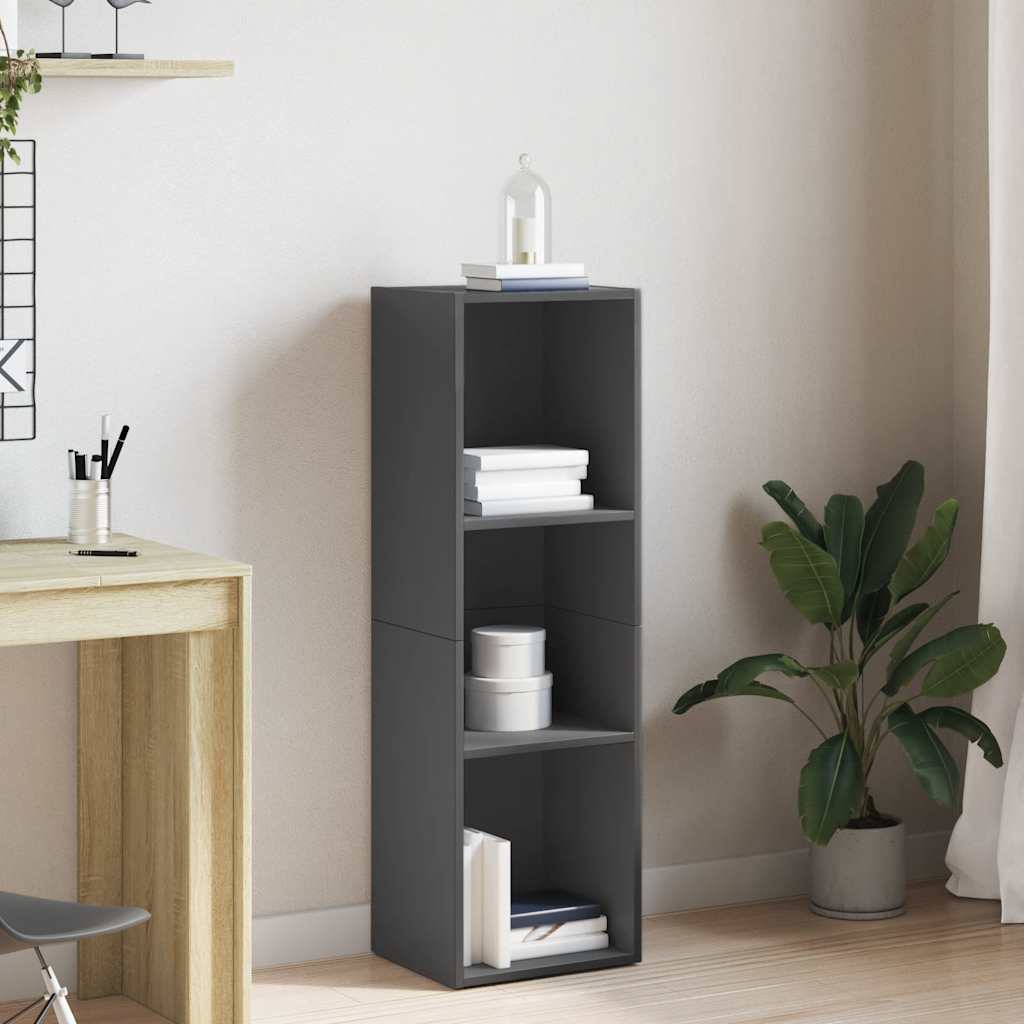 Bücherregal/TV-Schrank Hochglanz-Grau 36x30x114cm Holzwerkstoff