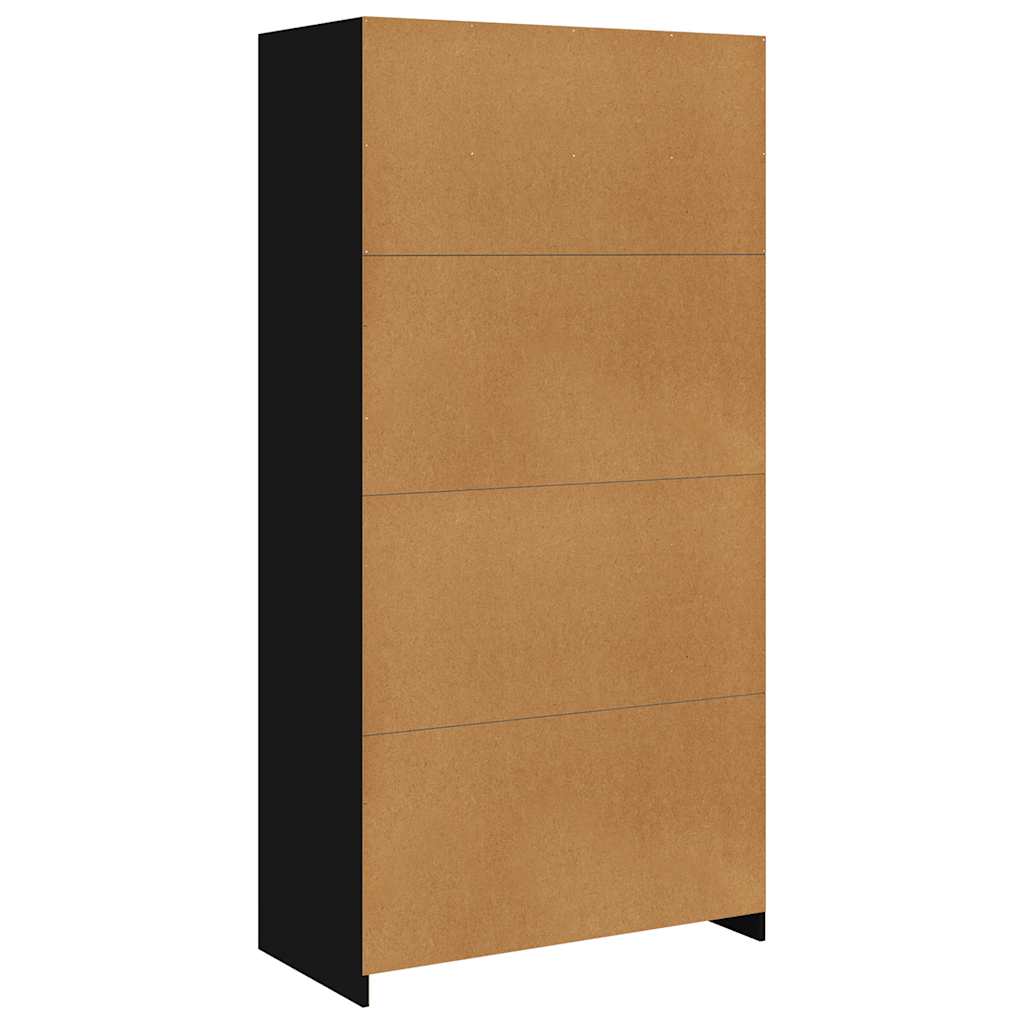Kleiderschrank Schwarz 100x50x200 cm Holzwerkstoff
