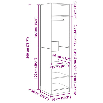Kleiderschrank Sonoma-Eiche 50x50x200 cm Holzwerkstoff