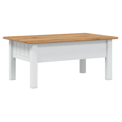 Couchtisch Weiß 100x60x43,5 cm Massivholz Panama-Kiefer