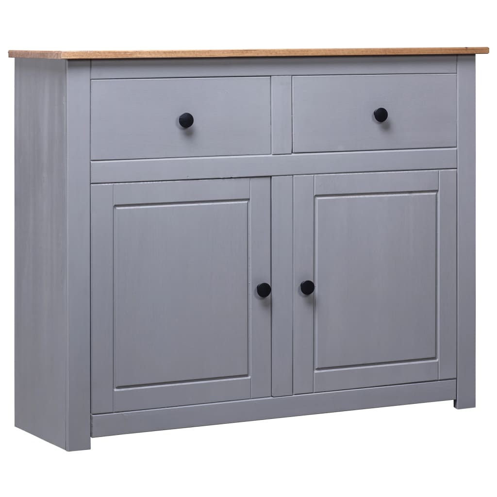Sideboard Grau 93x40x80 cm Kiefernholz Panama