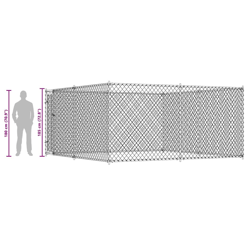 Outdoor-Hundezwinger 383x383x185 cm