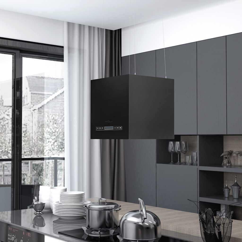 Hängende Inselhaube Touch-Sensor LCD 37 cm Beschichteter Stahl
