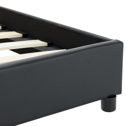 Bettgestell Schwarz Kunstleder 180 × 200 cm