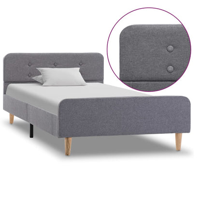 Bettgestell Hellgrau Stoff 90x200 cm