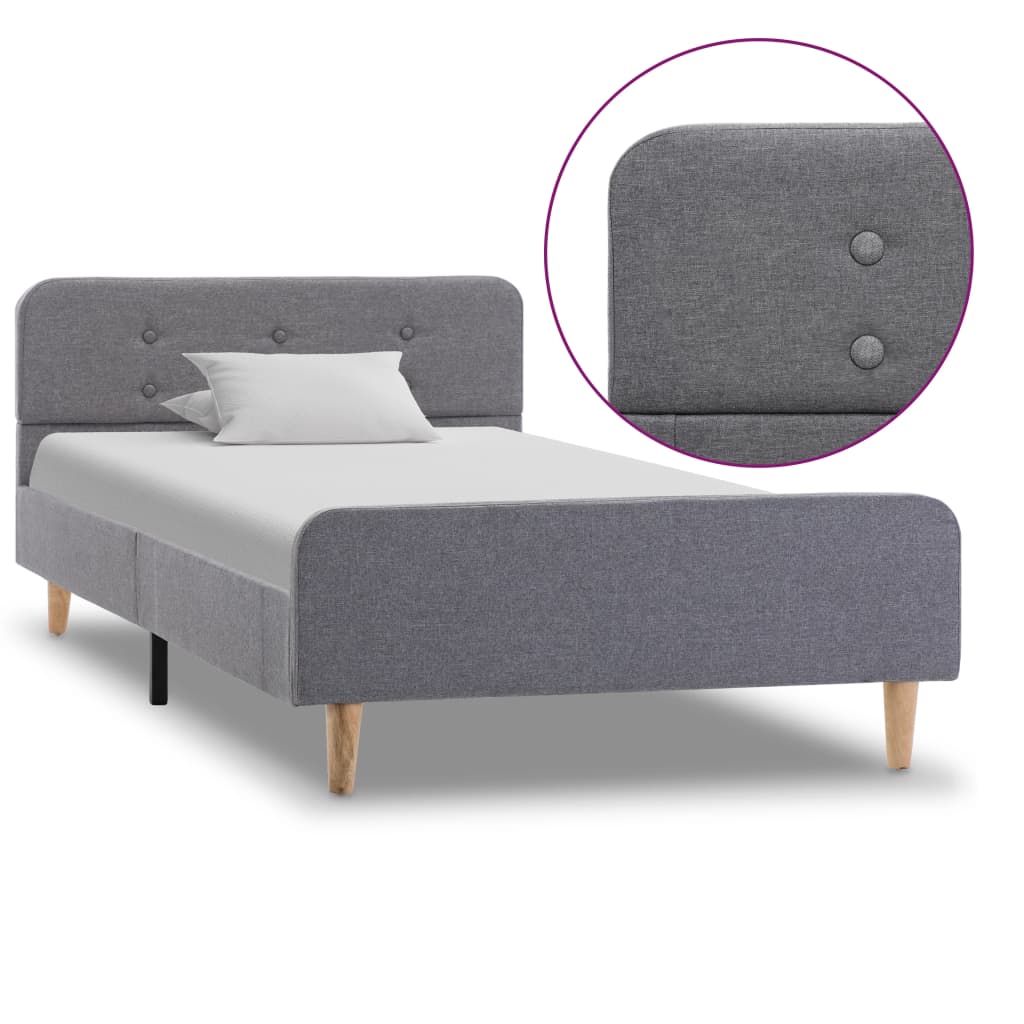 Bettgestell Hellgrau Stoff 100x200 cm