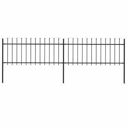 Gartenzaun mit Speerspitze Stahl 359 x 80 cm Schwarz