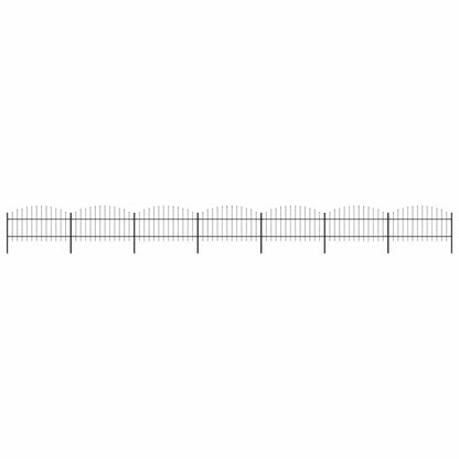 Gartenzaun mit Speerspitze Stahl 1248 x 125 cm Schwarz