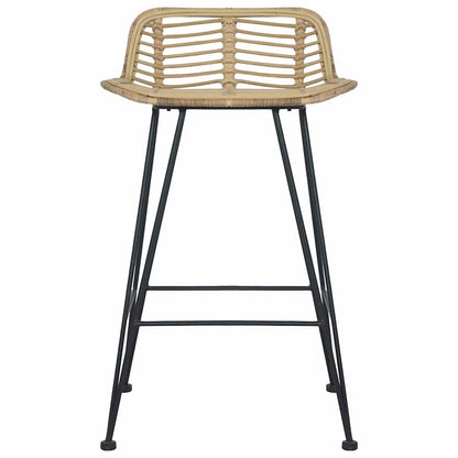 Barhocker 2 Stk. Rattan Natur