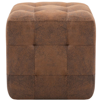 Pouf 2 Stk. Braun 30x30x30 cm Wildleder-Optik