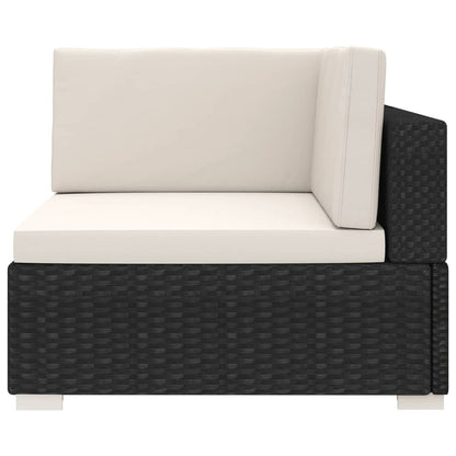 Modular-Sofa-Eckteil 1 Stk. + Auflagen Poly Rattan Schwarz