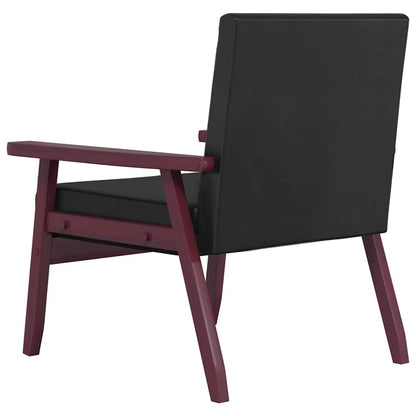 3-tlg. Sofagarnitur Schwarz Kunstleder