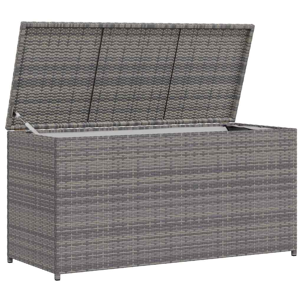 Garten-Auflagenbox Grau 120x50x60 cm Poly Rattan