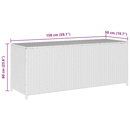 Garten-Auflagenbox Grau 150x50x60 cm Poly Rattan