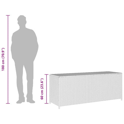 Garten-Auflagenbox Grau 150x50x60 cm Poly Rattan