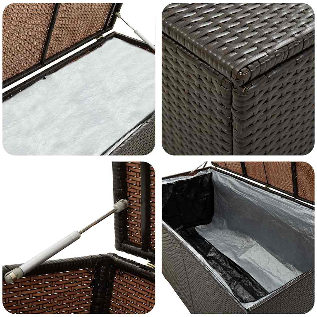 Gartenbox Poly Rattan 100x50x50 cm Braun