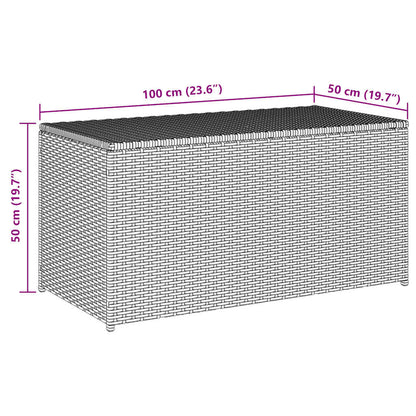 Gartenbox Poly Rattan 100x50x50 cm Grau