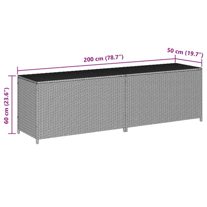 Gartenbox Poly Rattan 200x50x60 cm Schwarz