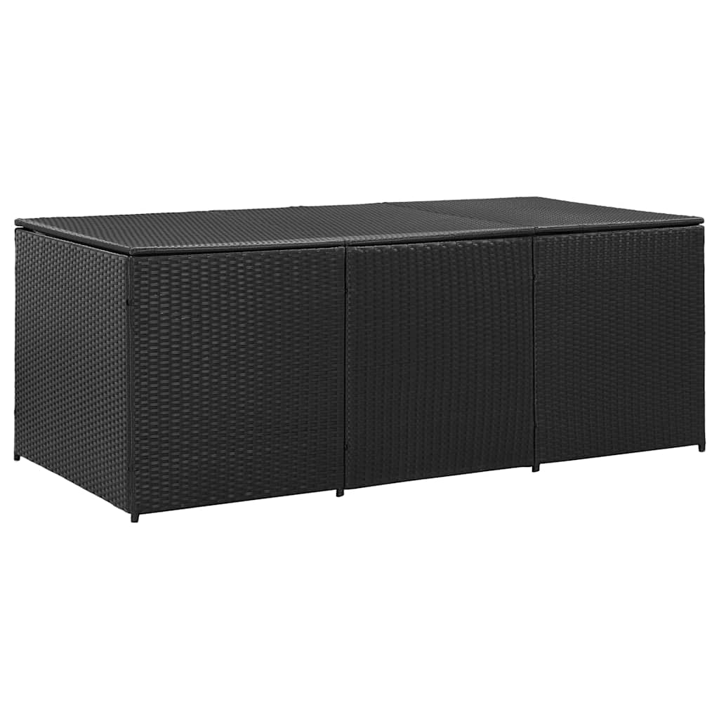 Gartenbox Poly Rattan 180x90x70 cm Schwarz