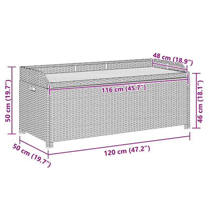 Sitzbank mit Stauraum 120 cm Poly Rattan Schwarz