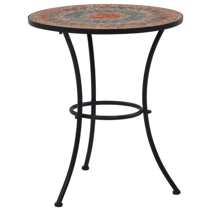 Mosaik-Bistrotisch Orange/Grau 60 cm Keramik