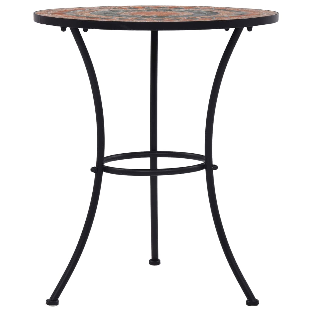 Mosaik-Bistrotisch Orange/Grau 60 cm Keramik
