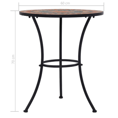 Mosaik-Bistrotisch Orange/Grau 60 cm Keramik