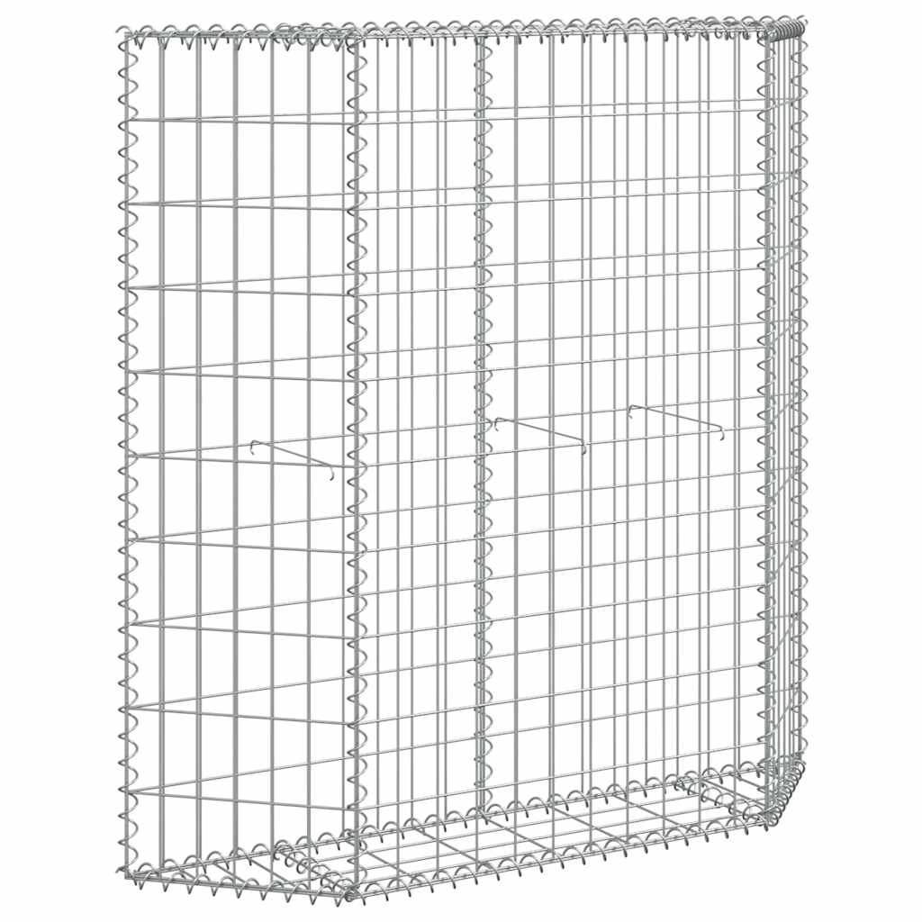 Gabionen-Hochbeet Trapezform Verzinkter Stahl 100x20x100 cm