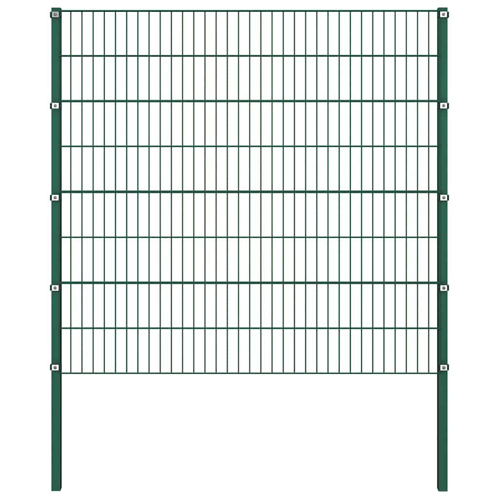 Zaunelement mit Pfosten Eisen 349 x 160 cm Grün