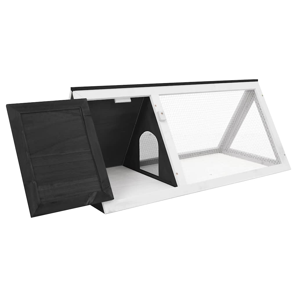 Kleintier-/Kaninchenstall Grau Holz