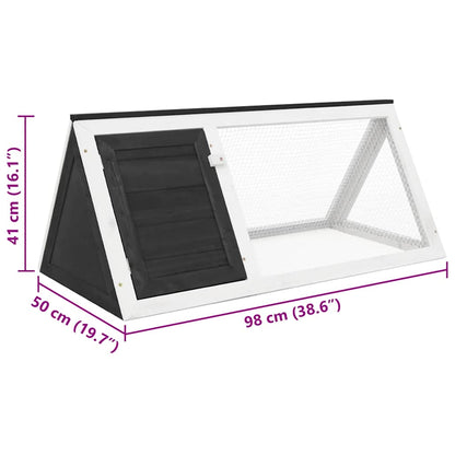 Kleintier-/Kaninchenstall Grau Holz