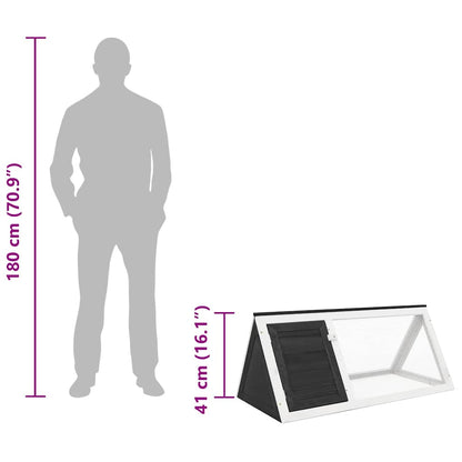 Kleintier-/Kaninchenstall Grau Holz