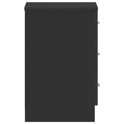 Nachttisch Schwarz 38x35x56 cm Holzwerkstoff