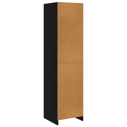 Kleiderschrank mit Schubladen Schwarz 50x50x200cm Holzwerkstoff