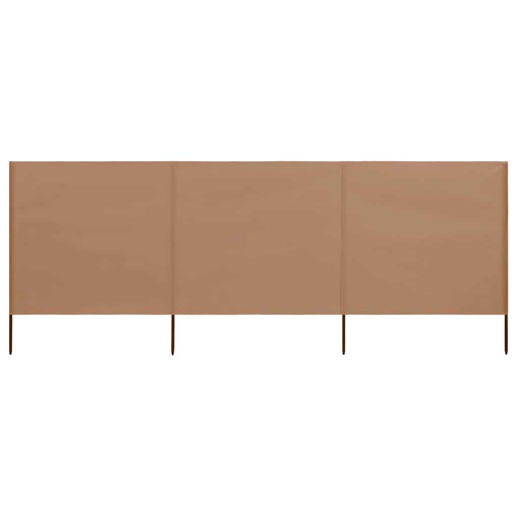 3-teiliges Windschutzgewebe 400 x 80 cm Taupe