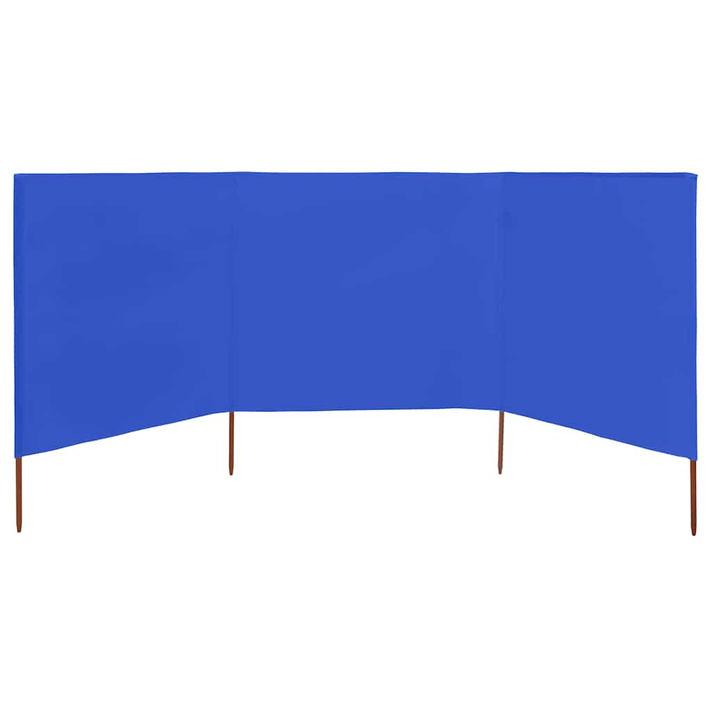 3-teiliges Windschutzgewebe 400 x 120 cm Azurblau