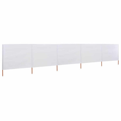 5-teiliges Windschutzgewebe 600 x 160 cm Sandweiß