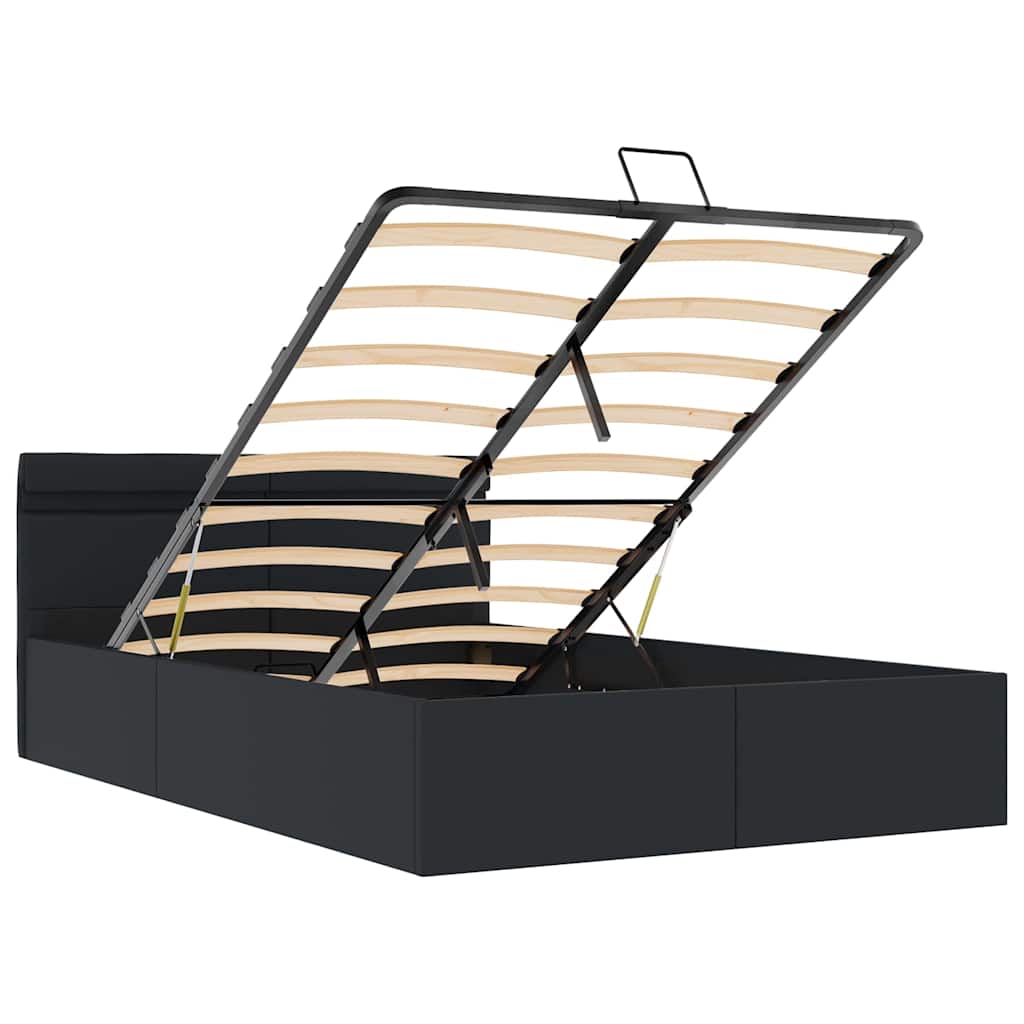 Bett mit Bettkasten Hydraulisch LED Kunstleder 140x200 cm