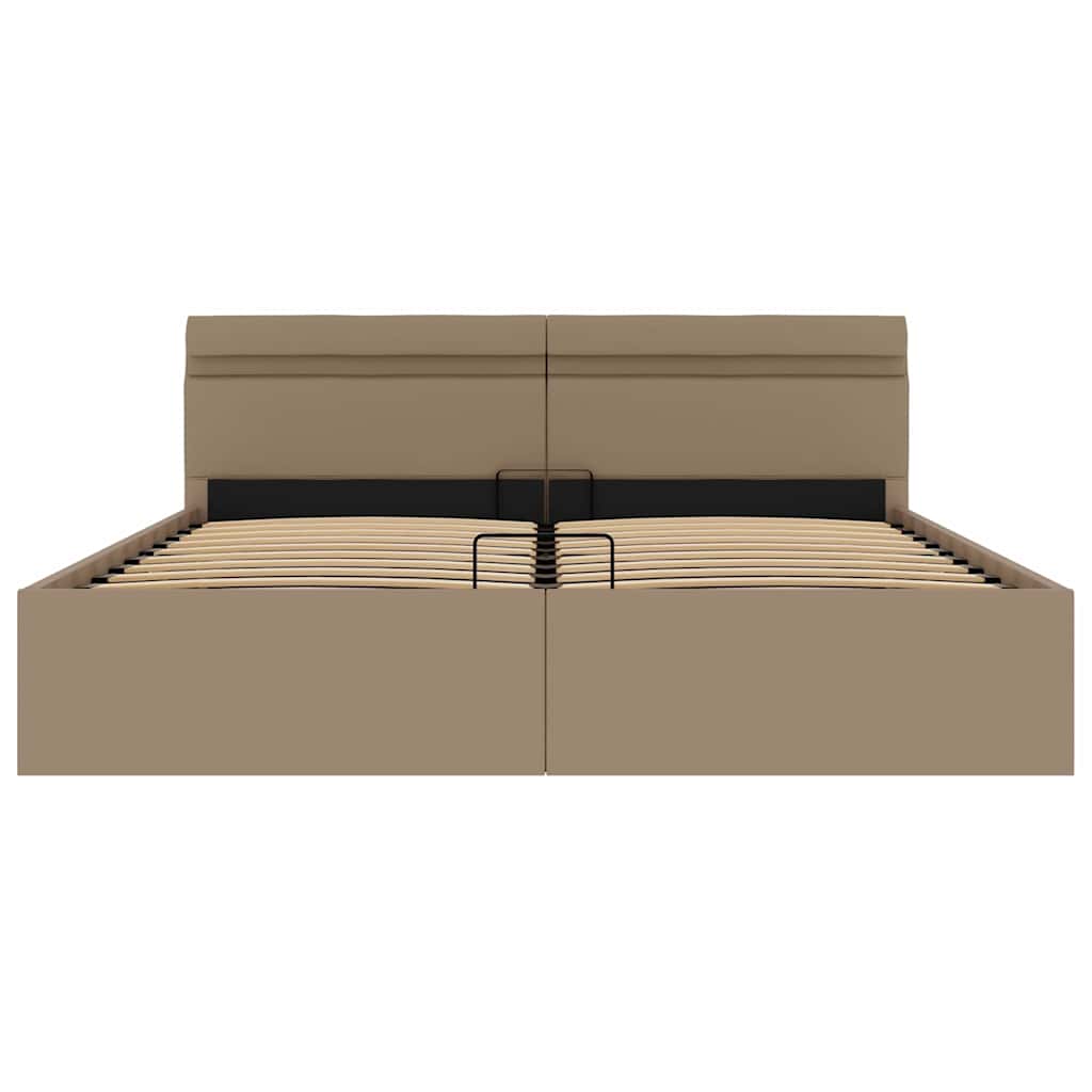 Stauraumbett mit LED Cappuccino-Braun Kunstleder 180×200cm